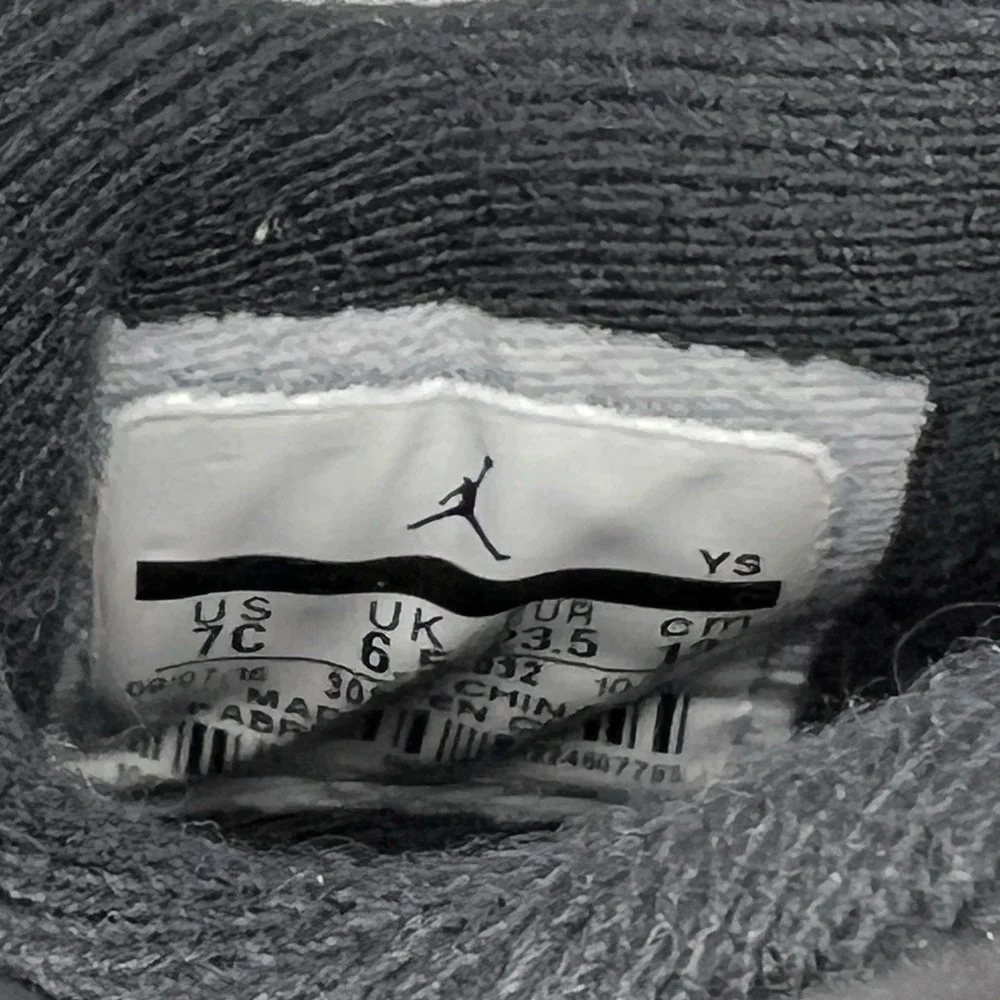Nike Air Jordan 4 Retro Shoe 308500-032 Black White Gold Royalty Baby Toddler 7C